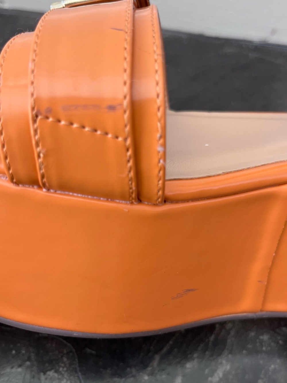 Urban Outfitters Orange "Violet" buckled platform sandal women 8 - Picture 3 of 13